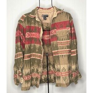 Vintage Banana Republic Sz M Shacket Shirt Small Cabinwear Ancient Navajo Fall
